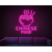 Chınese Food Yazılı Ve Şekilli Neon Tabela Pembe