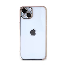 Apple iPhone Uyumlu  13 Uyumlu Kılıf Lensli Silikon - Gold