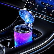 Peugeot Tepee Uyumlu Led Işıklı Kapaklı Araç Küllüğü Universal Bardaklık Uyumlu Küllük Otomobil İçi Aksesuar