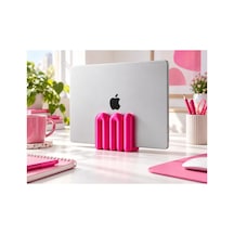 Molly Dekoratif Laptop Tutucu Stand- Metalik Fuşya