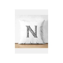 N Harfi Kırlent Kılıfı - N Harfli Yastık Kılıfı Renkli