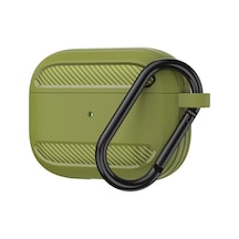 Kablosuz Kulaklık Darbeye Dayanıklı Karbon Fiber Zırh Tpu Airpods Uyumlu Pro Için Koruyucu Kılıf Çimen Yeşili Yeşil