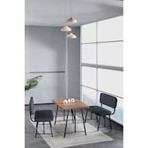 Hayat 70x110 Atlantik Mutfak Masası, Mutfak Masası Takımı, Yemek Masası, 2 Benchli - Antrasit Antrasit
