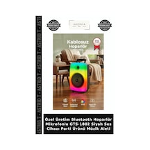 Özel Üretim Bluetooth Hoparlör Mikrofonlu Gts-1802 Siyah Ses Cihazı Parti Ürünü Müzik Aleti