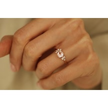 Reis Kuyumculuk T9354 Morganite Hexa Altın Yüzük