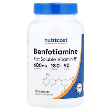 Nutricost Benfotiamine Antioxidants 600 Mg 180 Caps Aromasız