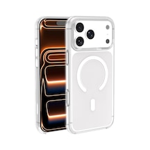 Zore iPhone Uyumlu 17 Pro Kılıf Ogaa Wireless Şarj Özellikli Şeffaf Orjin Kapak - Şeffaf