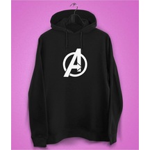 Startmore Unisex Siyah Avengers Baskılı Sweatshirt Siyah
