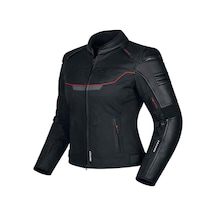 Prosev Falcon Ce3400 Motosiklet Montu Kadın 4 Mevsim Oxford 600-d Dayanıklı Deri Kumaş Motorcu Mont Women Black