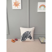 Dekoratif Kırlent Zebra Model - Punch Nakışlı - Kırlent İçi Dahil