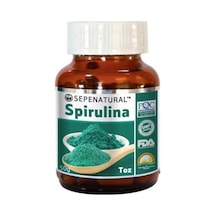 Sepe Natural Yosun Mavi Yeşil Alg Bitkisel Protein Vegan Cam Şişe Spirulina Toz 50 G