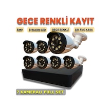 7 Kameralı İnsan Yüz Araç Ve Hareket Algılamalı Plastik Kasa Güvenlik Kamerası Seti