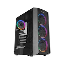 Rampage Blaze Mesh Temperli Camlı Siyah 4- 12cm Argb Fan M-atx Mid-t Gaming Oyuncu Kasası Psu Yok