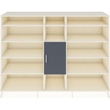 Hyperion Dolap 12 Raflı Tek Kapaklı 220x44x163 Aytaşı-antrasit/a Aytaşı-antrasit/aytaşı