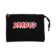 Exodus Logo Siyah Clutch Astarlı Cüzdan / El Çantası