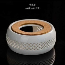 Pazly Beyaz Seramik Çay Isıtıcısı - Uyumlu Tasarım, Her Çaydanlık İçin Mükemmel, Kar Beyazı Model Beyaz