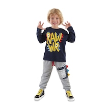 Denokids Rawr Erkek Çocuk T-shirt Pantolon Takım Renkli Çok Renkli