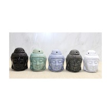 5 Adet Seramik Buda Büstü Buhurdanlık Tütsülük Tasarım, Büst Formu, Incense Burner 12x8 Cm