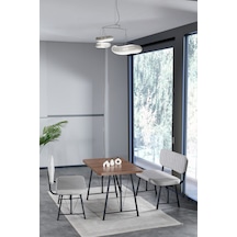 Hayat 70x110 Amalfi Mutfak Masası, Mutfak Masası Takımı, Yemek Masası, 2 Benchli - Açık Gri Açık Gri