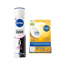 Kadın Sprey Deodorant Black&white Invisible Clear 150ml Ve Yüksek Güneş Korumalı Dudak Bakım Kremi