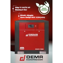 Demr Kompresör DMV15E 15HP İnvertörlü Vidalı Hava Kompresörü