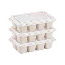 3'lü Mini Buz Kalıbı - Küp Şekilli - Kapaklı - Plastik Sarı