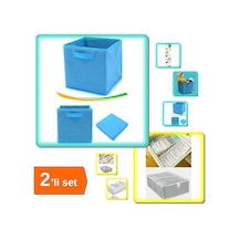 Çorap & Havlu Çekmece Düzenleyici + Mavi Dolap Organizer 2li Set Evorg5 Belirtilmemiş