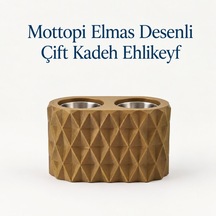 Mottopi Ehlikeyf Bronz Elmas Desenli,2 Kadeh Yuvalı,metal İç Hazneli,termojelli Soğutucu-bronz