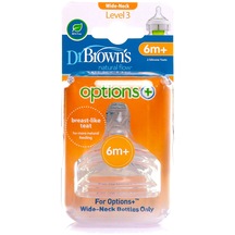 Dr Browns Geniş Ağız Options+ Biberon Emziği 6ay+ DRB-DB3201