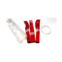 18 Parça Kutulu Plastik Piknik Çatal+Bck+Kaşık Set Çok Renkli