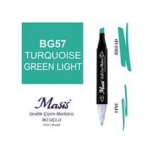 Çift Uçlu Marker Grafik Çizim Kalemi 57 Açık Turkuaz Yeşil