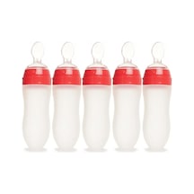 Bebedor Silikon Kaşıklı Biberon 120ml +6 Ay Şeffaf Kod:7509 5 Lü