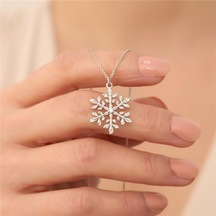 925 Ayar Gümüş Kar Tanesi Kolye