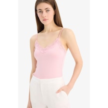 DeFacto Slim Fit Dar Kesim V Yaka Dantelli Atlet E8483AX25SPPN637