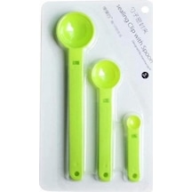 Ölçme Kaşıklı Poşet Klipsi 3 Lü Paket Çok Renkli