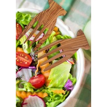 Salata Karıştırıcı, Ahşap Salata Servis Çatalı Seti, Ahşap Salata