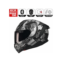 X340 Goldy Grey Motosiklet Kaskı Spoiler Mod Güneş Vizörlü Full Face Kask Çok Renkli