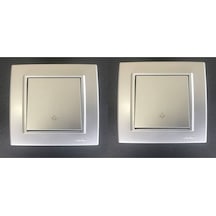 Ovivo Mina Gümüş Light-zil-otomat Anahtarı Çerçeve Dahil 2 Adet