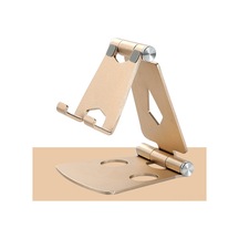 Shineyee Z16 Alüminyum Çift Katlanabilir Telefon/tablet Tutucu - 270 Açı Ayarlı, Sabit Bazlı, Taşınabilir Masaüstü Canlı Yayın Stantı Altın Altın