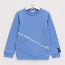 Wanex Erkek Çocuk Uzun Kol Kalın Sweatshirt - 15851 Mavi