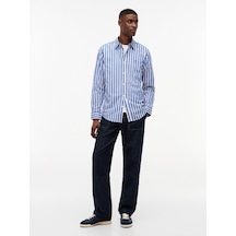 Tommy Hilfiger Tjm Reg Poplın Pattern Shırt Erkek Mavi Gömlek - Dm0dm23414