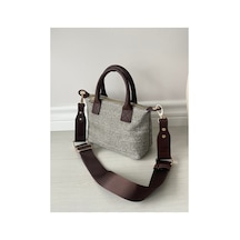 Nura Collection Kahverengi-gri Hasır Kadın Mini Mektup Model El Ve Omuz Çantası Kahverengi - 851608308 Kahverengi