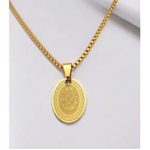 Unisex Nazar Duası Çelik Kolye 8754 Altın