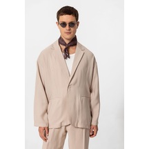 Antioch Oversize Astarsız Erkek Blazer Ceket Bej