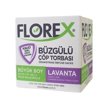 Florex Lavanta Kokulu Büzgülü Büyük Boy Çöp Poşeti 130 Gr 1 Koli (250 Adet)