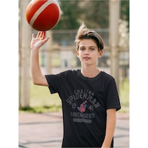Sevbano The Amazing Spider-man Baskılı Unisex Avengers Film Çocuk Tişört Siyah