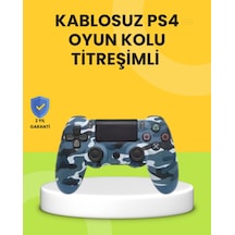 Ps4 Uyumlu Kablosuz Oyun Kolu Ergonomik Çift Titreşimli - Lisinya