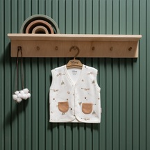 Tiffany Baby Happy Lambs Organik Theme Yelek 33005 Ekru