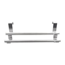 Dofolink Gümüş Paslanmaz Çelik Genişletilebilir Dolap Arkaçlı İki Barlı Havlu Rakusu 26.5-40cm - Küçük Mekanlar İçin Konforlu Saklama Diğer