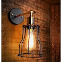 Mylights Retro Rustik Kasef Aplik Mafsalı Aplik Siyah